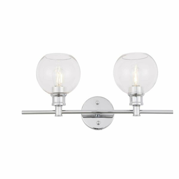 Cling Collier 2 Light Chrome & Clear Glass Wall Sconce CL2961459